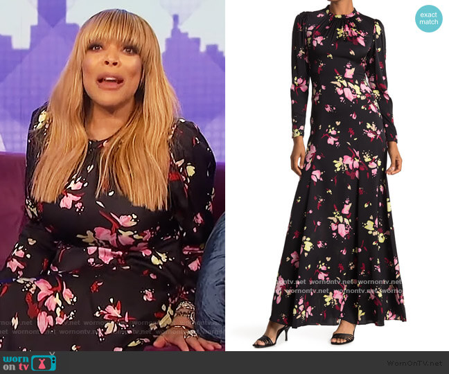 Murray Floral Long Sleeve Maxi Dress by A.L.C. worn by Wendy Williams on The Wendy Williams Show