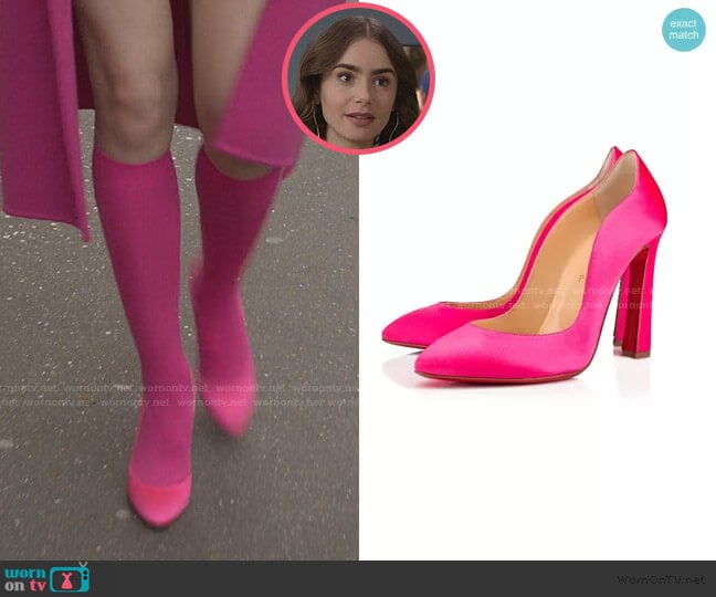 Agneska Pumps by Christian Louboutin worn by Emily Cooper (Lily Collins) on Emily in Paris