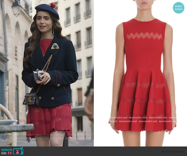 Emily in Paris: Season 1 Episode 10 Emily's Red Zig Zag Dress