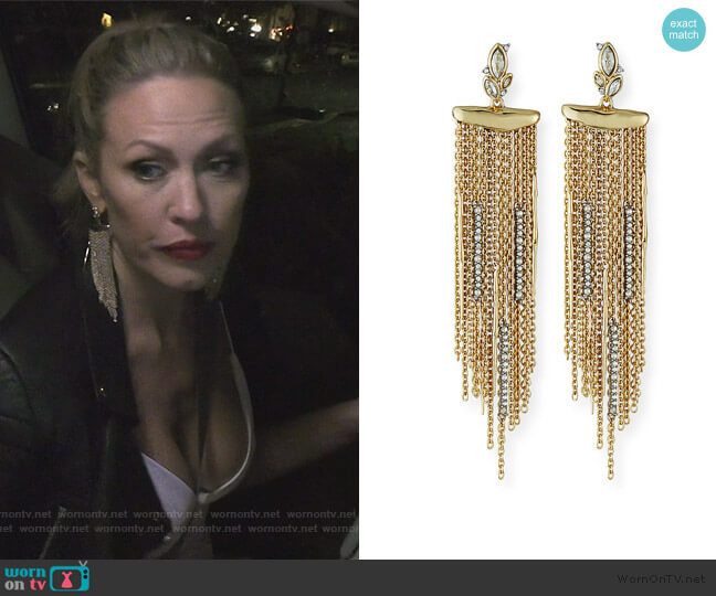 Navette Crystal Cluster Post Fringe Earrings by Alexis Bittar worn by Braunwyn Windham-Burke on The Real Housewives of Orange County