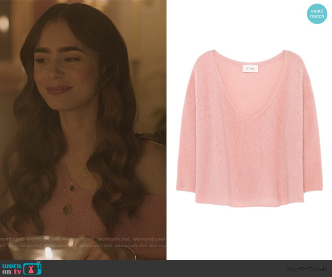 Chanel Pearl Double Strand Necklace worn by Emily Cooper (Lily Collins) as  seen in Emily in Paris (S01E06)