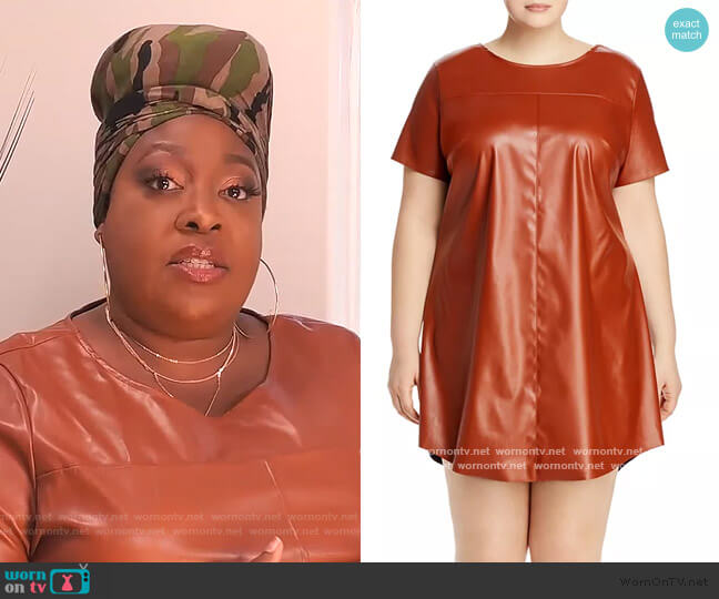 Faux-Leather T-Shirt Dress by Aqua Curve worn by Loni Love on The Real