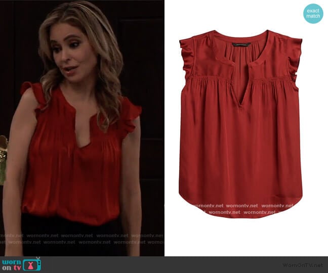 Satin Ruffle Top by Banana Republic  worn by Olivia Falconeri (Lisa Lo Cicero) on General Hospital