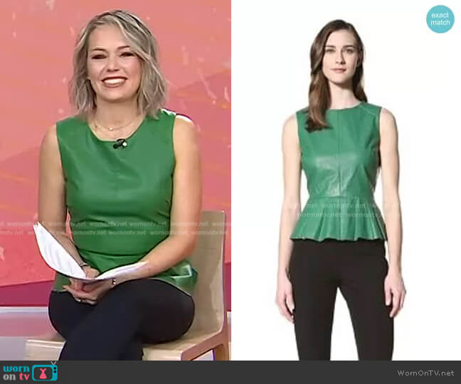 Barry Faux Leather Peplum Top by W118 by Walter Baker worn by Dylan Dreyer on Today