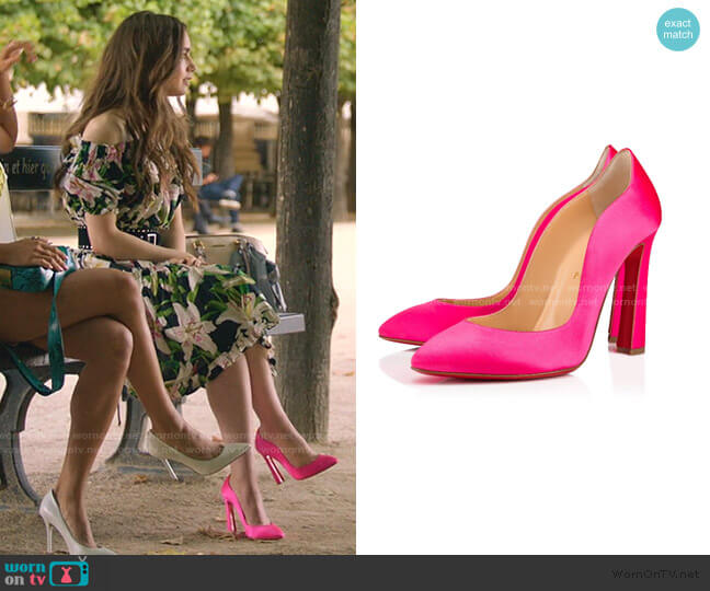 Agneska Pumps by Christian Louboutin worn by Emily Cooper (Lily Collins) on Emily in Paris