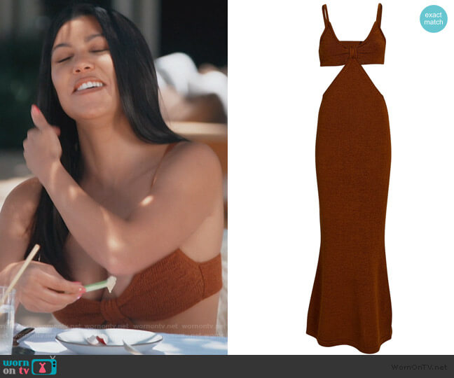 Serita Cut-Out Knit Maxi Dress by Cult Gaia worn by Kourtney Kardashian on Keeping Up with the Kardashians