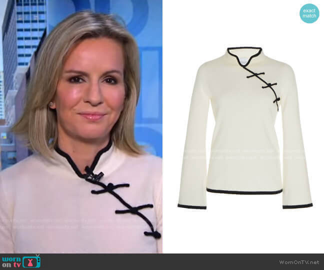 Castor Two-Tone Cashmere Top by Madeleine Thompson worn by Dr. Jennifer Ashton on Good Morning America