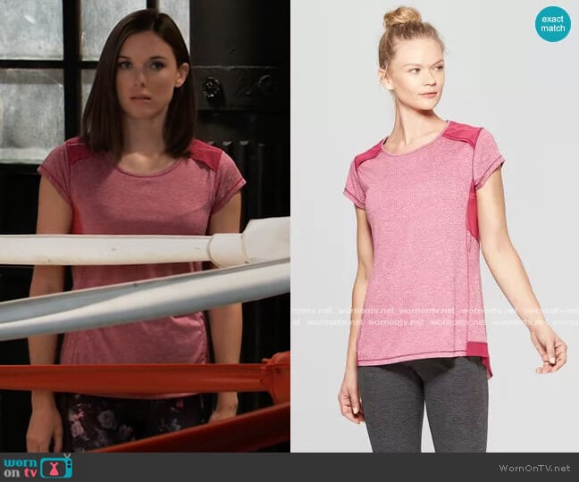  Short Sleeve Run T-Shirt in Berry Purple by C9 Champion worn by Willow Tait (Katelyn MacMullen) on General Hospital