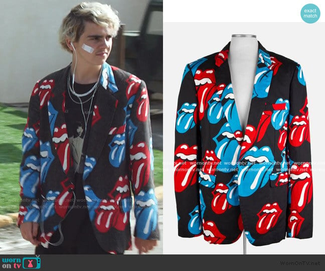 Rolling Stones Blazer by Comme des Garcon worn by Fraser Wilson (Jack Dylan Grazer) on We Are Who We Are