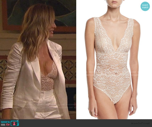 Pret a Porter Lace Bodysuit by Cosabella worn by Clare Crawley on The Bachelorette