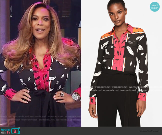 WornOnTV: Wendy’s black lip print blouse on The Wendy Williams Show ...