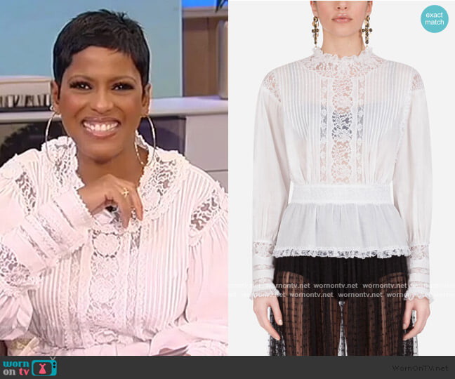 Zebra Jacquard Long Sleeve Dress by Proenza Schouler worn by Tamron Hall on Tamron Hall Show