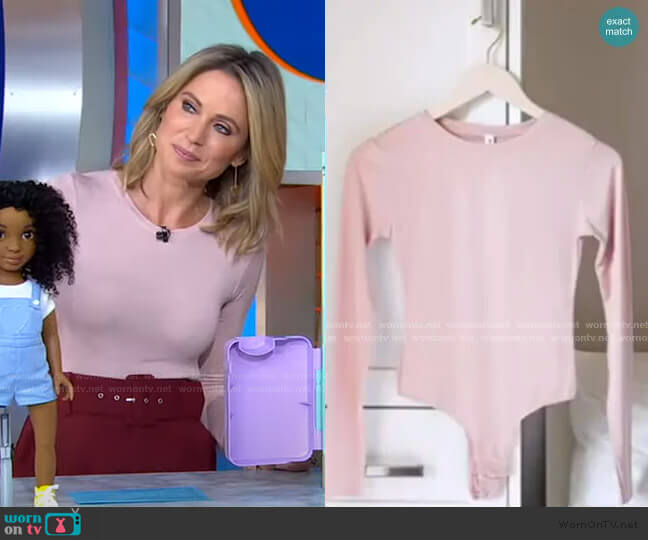 Dusty Rose Bodysuit by Giapenta worn by Amy Robach  on Good Morning America