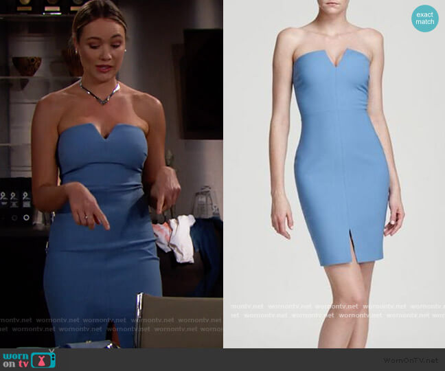 Naveen Dress in Mineral Blue by Elizabeth and James worn by Flo Fulton (Katrina Bowden) on The Bold & the Beautiful