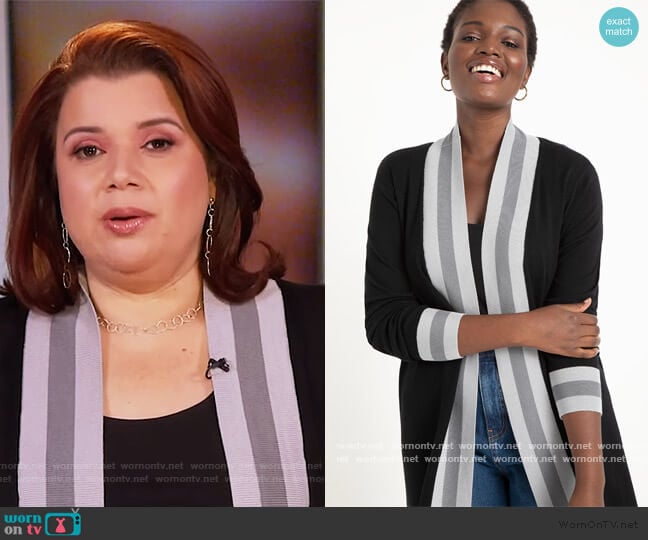 Colorblock Cardigan by Eloquii worn by Ana Navarro on The View