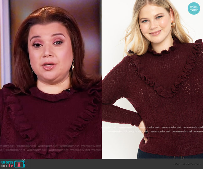 Open Stitch Sweater by Eloquii worn by Ana Navarro on The View