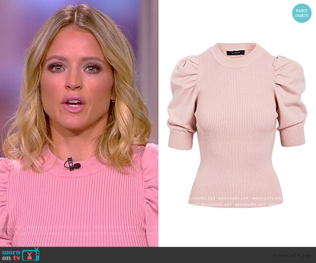 Puff Sleeve Sweater Top by En Saison worn by Sara Haines  on The View