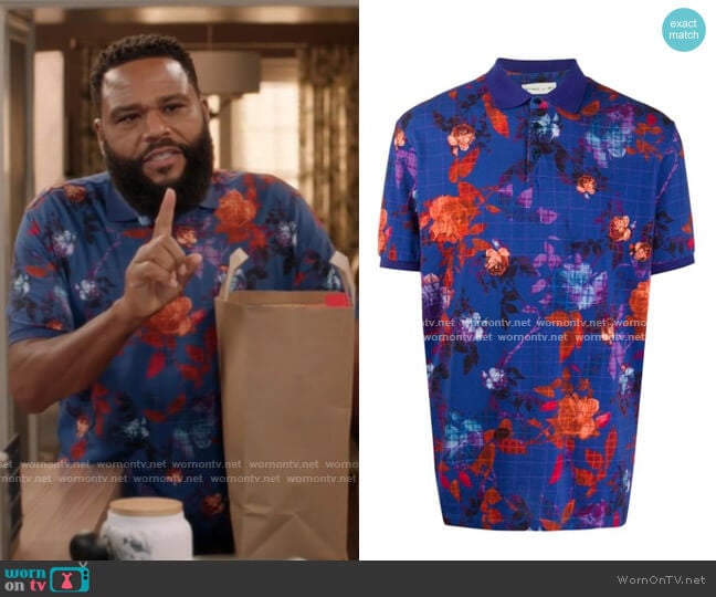 Floral Polo Shirt by Etro worn by Andre Johnson (Anthony Anderson) on Black-ish