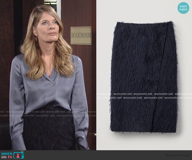 Feathered Wrap Skirt by Cos worn by Phyllis Summers (Michelle Stafford) on The Young and the Restless