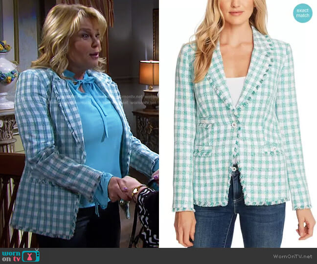 Gingham Tweed Jacket by CeCe by Cynthia Steffe worn by Bonnie Lockhart (Judi Evans) on Days of our Lives