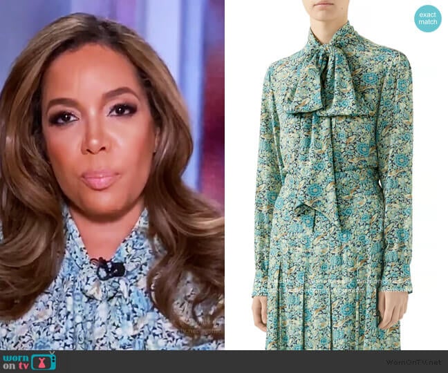 Liberty Floral Crêpe Shirt by Gucci worn by Sunny Hostin on The View