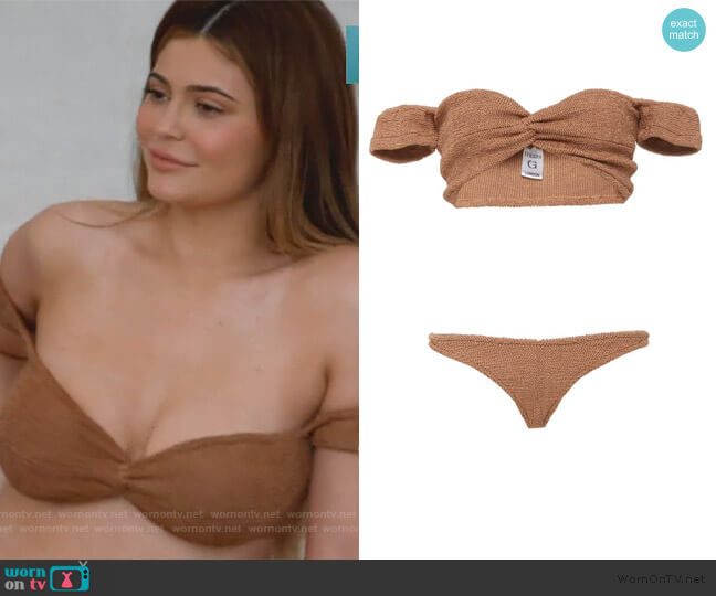 Brigette Stretch-Knit Bikini Set by Hunza G worn by Kylie Jenner  on Keeping Up with the Kardashians