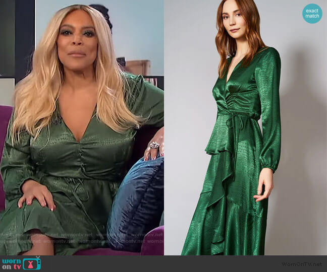 WornOnTV: Wendy’s green satin wrap dress on The Wendy Williams Show ...