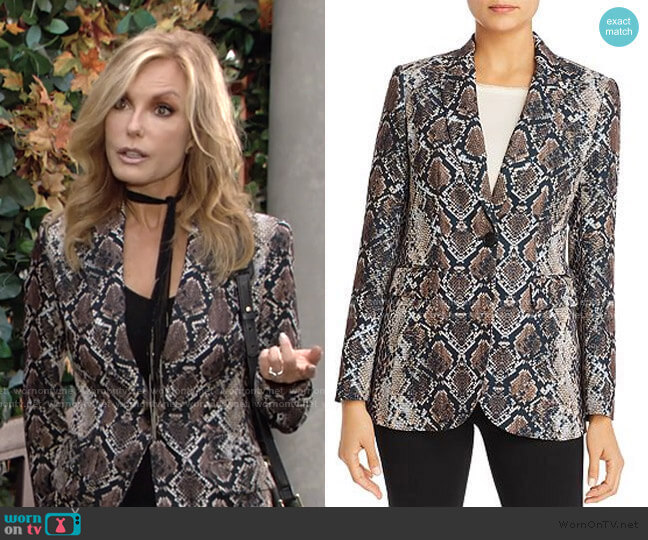 Jovanna Snakeskin-Print Blazer by Elie Tahari worn by Lauren Fenmore (Tracey Bregman) on The Young and the Restless