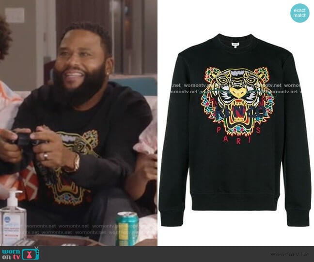 Tiger Embroidered Sweatshirt by Kenzo worn by Andre Johnson (Anthony Anderson) on Black-ish