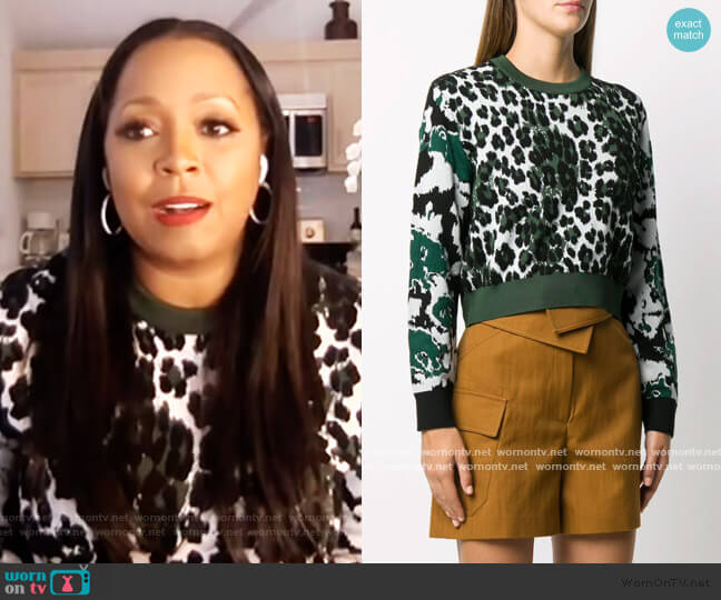 leopard intarsia jumper by Kenzo worn by Keishia Knight on E! News Daily Pop