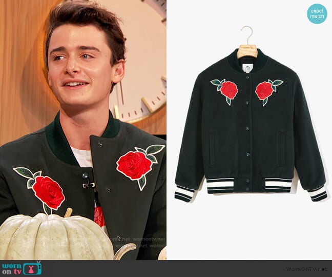 Rose-Embroidered Varsity Jacket by Lacoste