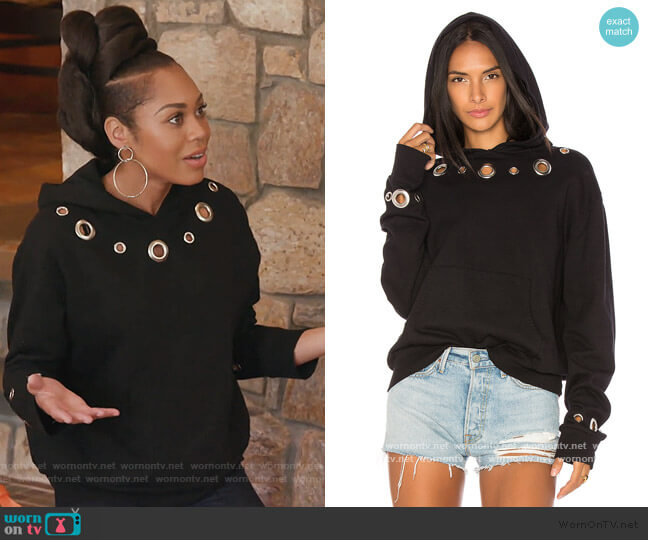 Grommet Hoody by Monrow worn by Monique Samuels on The Real Housewives of Potomac