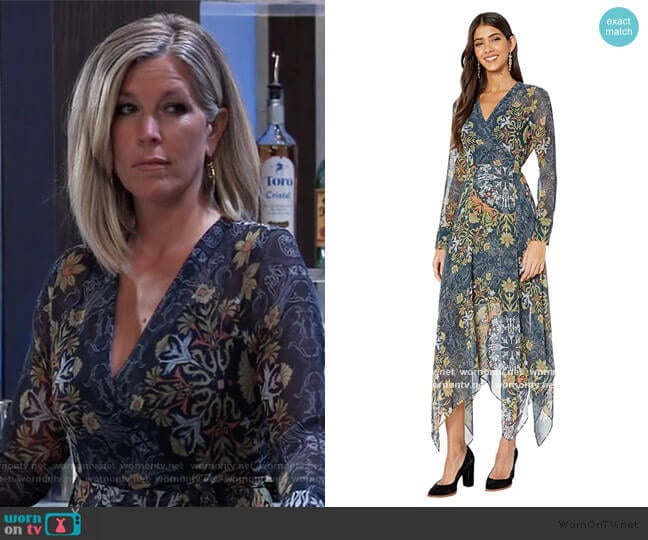 Floral Wrap Dress by BCBGMaxazria worn by Carly Spencer (Laura Wright) on General Hospital