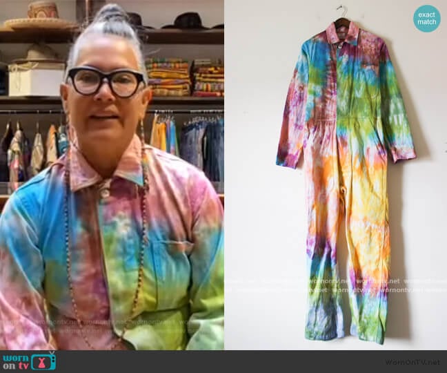 Upcycled VIntage Military Flysuit- Rainbow Vortex by Orenda Tribe worn by Amy Yeung on the Tamron Hall Show