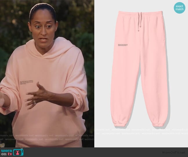 Lightweight Recycled Cotton Track Pants by Pangaia worn by Rainbow Johnson (Tracee Ellis Ross) on Black-ish