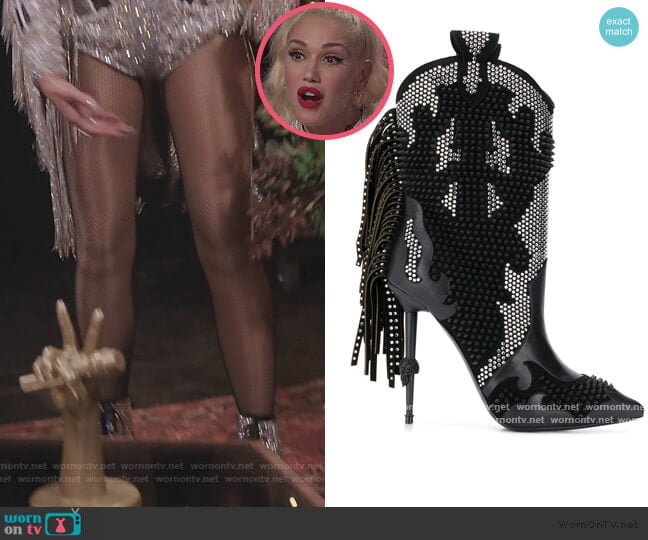 Embellished Cowboy Boots by Philipp Plein worn by Gwen Stefani on The Voice