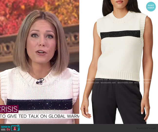 Striped Sleeveless Sweater by Philosophy di Lorenzo Serafini worn by Dylan Dreyer on Today