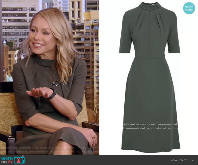 WornOnTV: Kelly’s green mock neck dress on Live with Kelly and Ryan ...