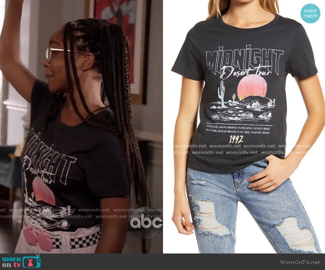 Midnight Desert Tour Graphic Tee by Prince Peter worn by Diane Johnson (Marsai Martin) on Black-ish