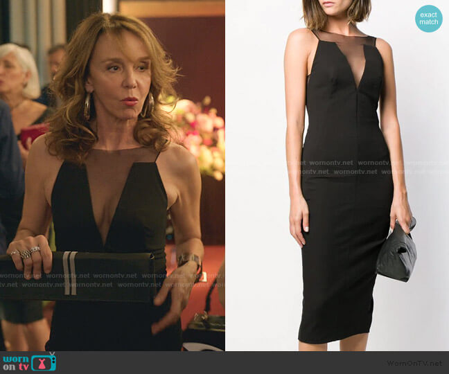 WornOnTV: Sylvie's black off shoulder midi dress on Emily in Paris, Philippine Leroy-Beaulieu