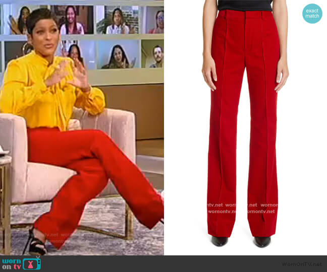 Wide Leg Corduroy Pants by Saint Laurent worn by Tamron Hall on Tamron Hall Show