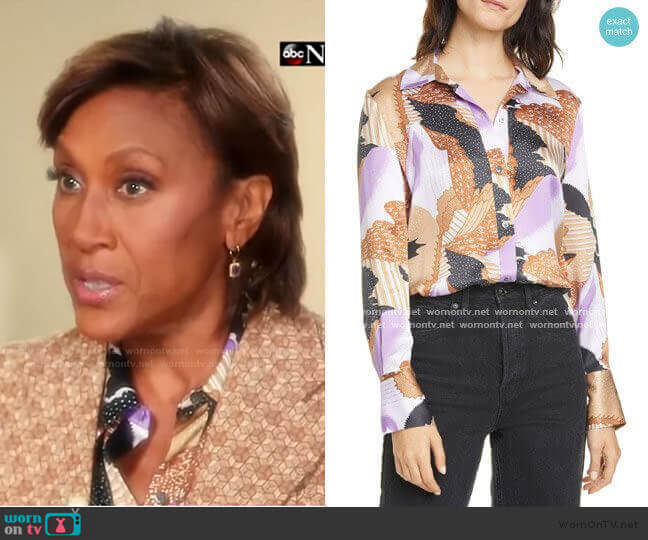 Sedienne Print Silk Blouse by Equipment worn by Robin Roberts on Good Morning America