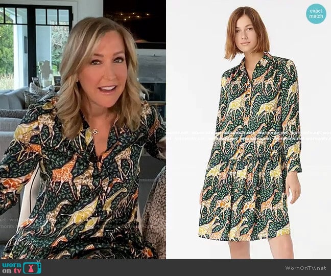 Shirtdress in Giraffes by J. Crew worn by Lara Spencer on Good Morning America