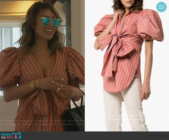 Primula Blouse by Silvia Tcherassi worn by Kelly Dodd  on The Real Housewives of Orange County