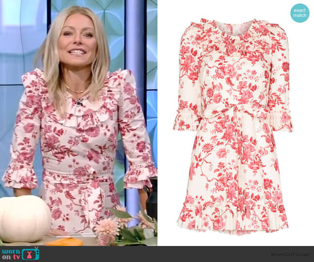 Gloria Floral-Print Mini dress by The Vampire's Wife worn by Kelly Ripa on Live with Kelly and Mark