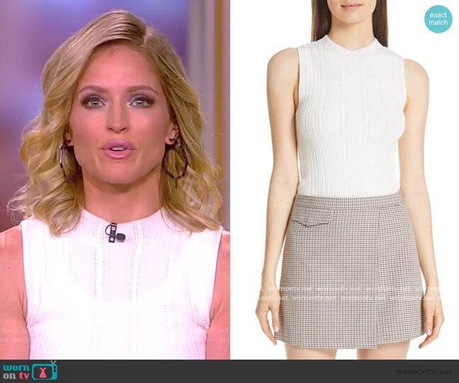 Pointelle Knit Shell by Theory worn by Sara Haines on The View