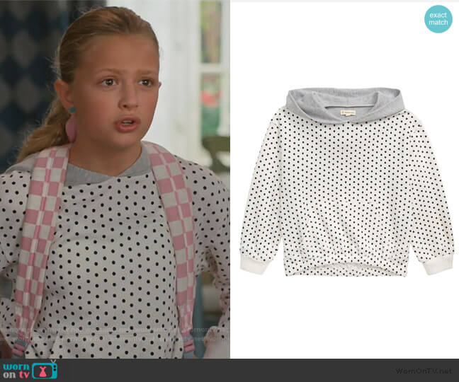 Don't Look Back Polka Dot Hoodie by Tucker + Tate worn by Anna-Kat Otto (Giselle Eisenberg) on American Housewife