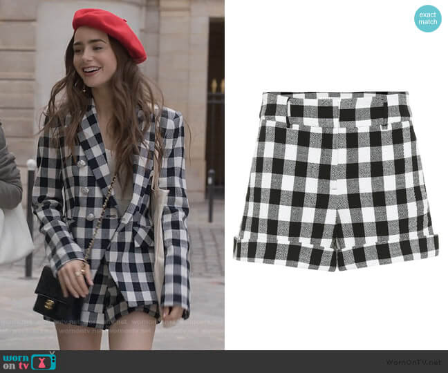 WornOnTV: Emily's green gingham check bikini and skirt set on Emily in Paris, Lily Collins