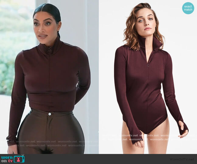 Shimmering Glass String Body by Wolford worn by Kim Kardashian  on Keeping Up with the Kardashians