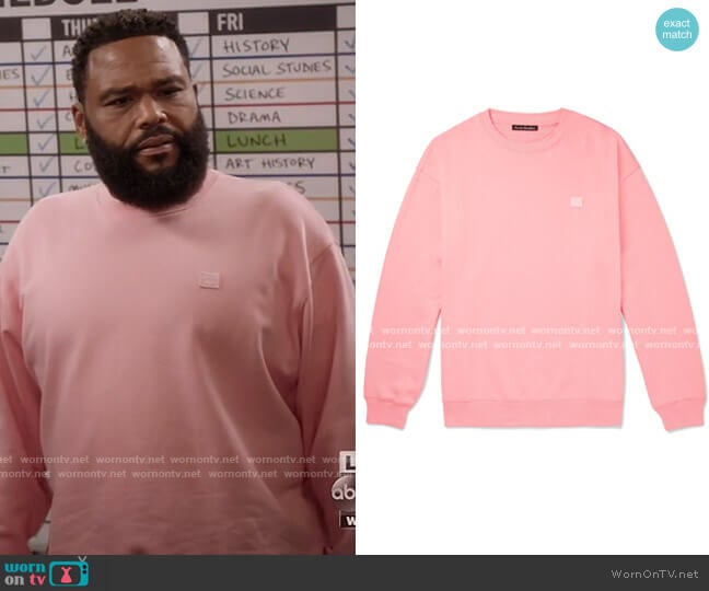 Forba Oversized Logo-Appliquéd Sweatshirt by Acne Studios worn by Andre Johnson (Anthony Anderson) on Black-ish